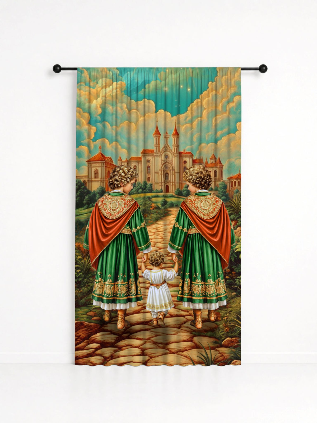 Cortina Decorativa Cosme e Damião - Coleção Sacrossanto, estampa 2