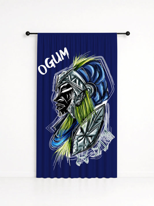 Cortina Decorativa Orixá Ogum Umbanda e Candomblé - Coleção Oríkì's, estampa 2