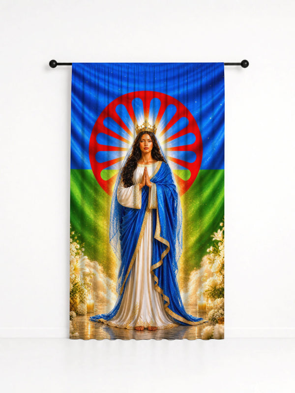 Cortina Decorativa Santa Sara Kali Umbanda - Coleção Gytanos, estampa 1