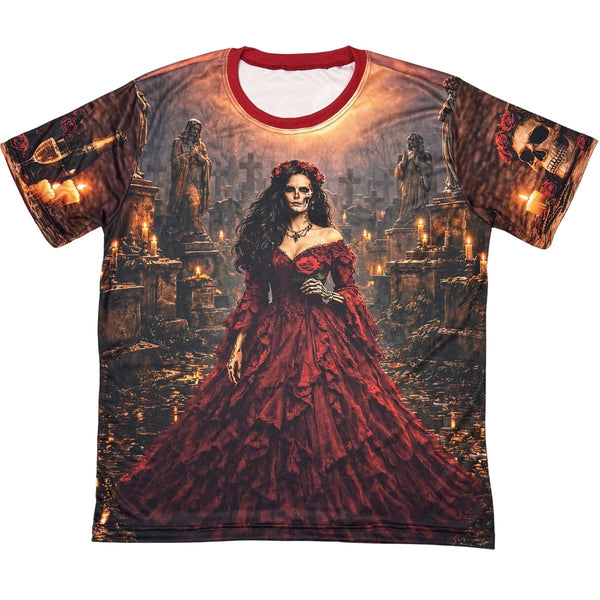 Camiseta Pomba Gira Rosa Caveira Entidade Umbanda - Coleção Guardiões | Trajes de Luz