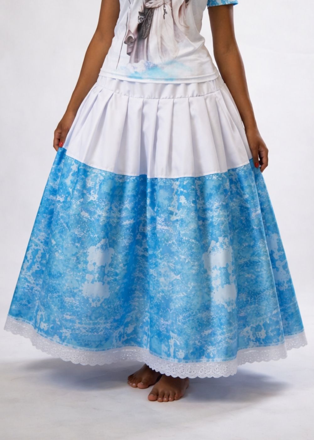 Saia de Orixá Oxalá Bicolor Coleção Orum | Trajes de Luz