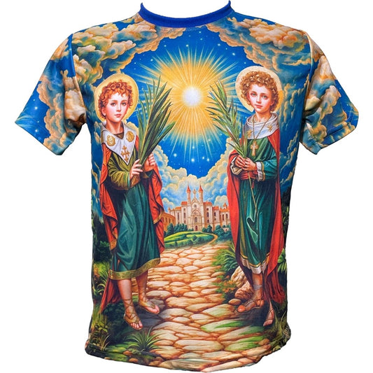 Camiseta São Cosme e São Damião - Coleção Sacrossanto | Trajes de Luz