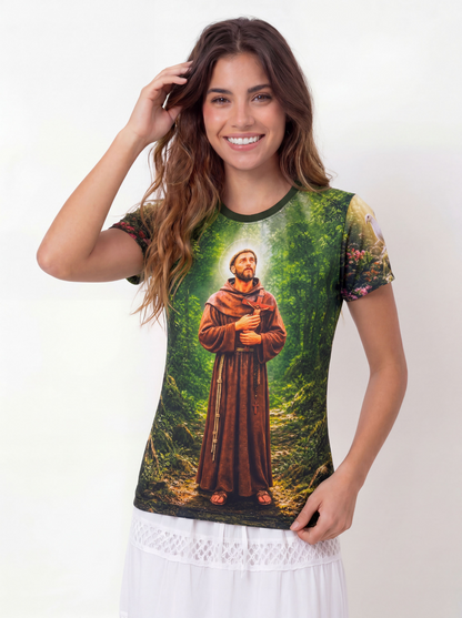 Camiseta São Francisco de Assis - Coleção Sacrossanto | Trajes de Luz