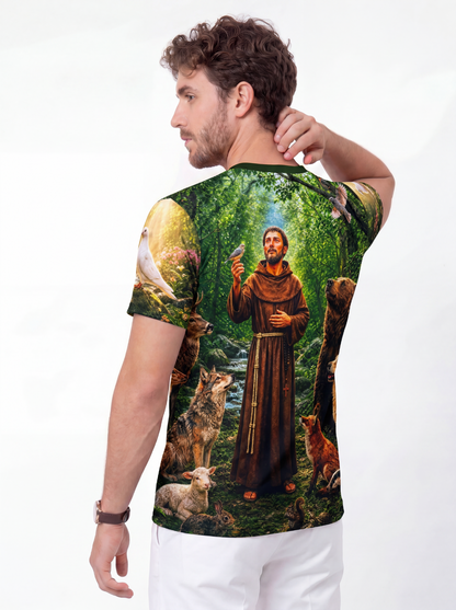 Camiseta São Francisco de Assis - Coleção Sacrossanto | Trajes de Luz