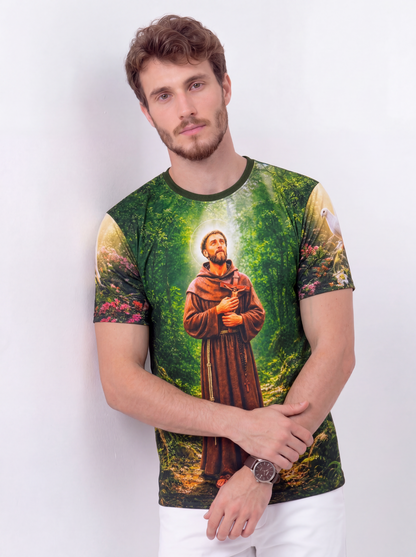 Camiseta São Francisco de Assis - Coleção Sacrossanto | Trajes de Luz