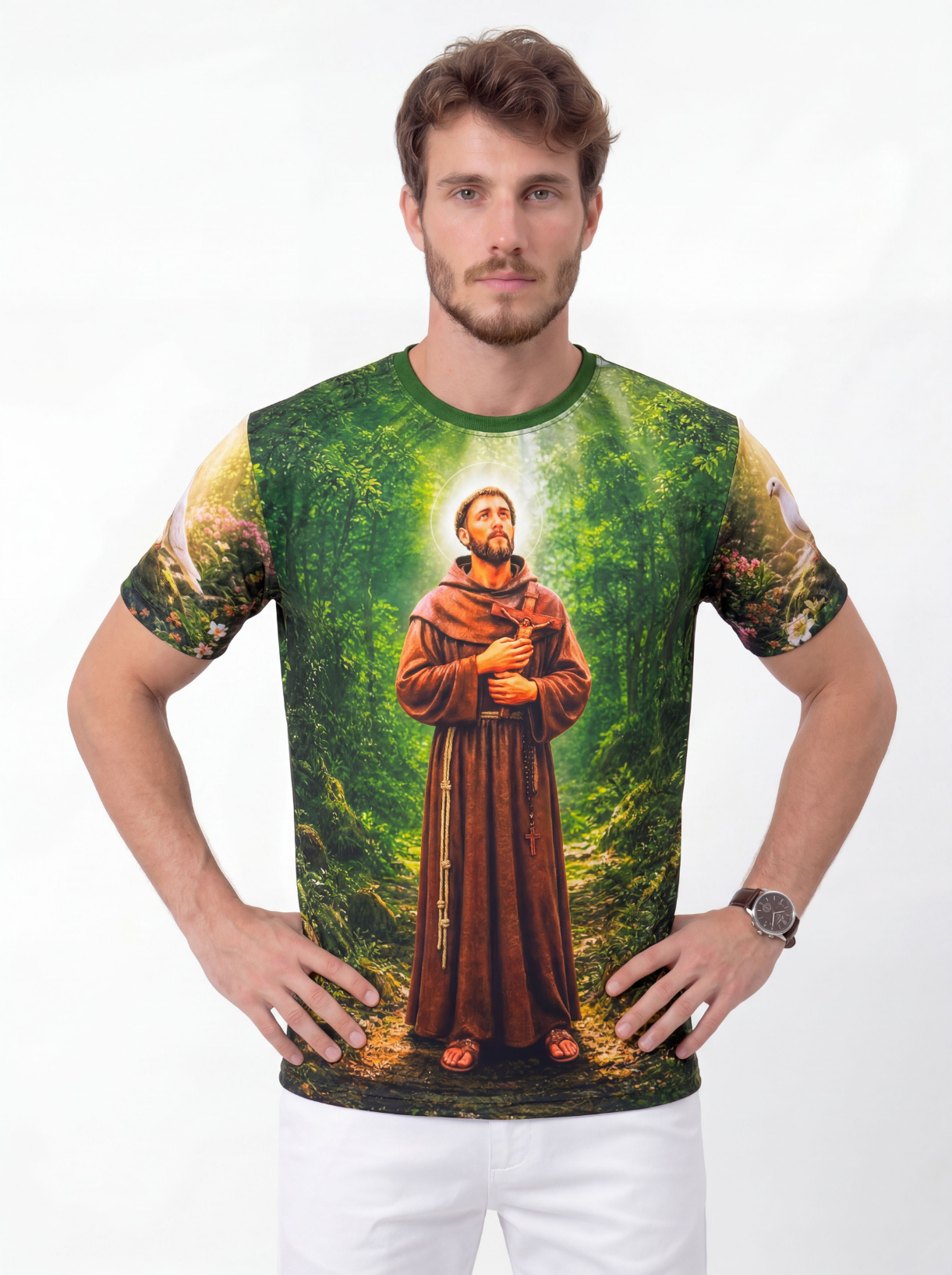 Camiseta São Francisco de Assis - Coleção Sacrossanto | Trajes de Luz