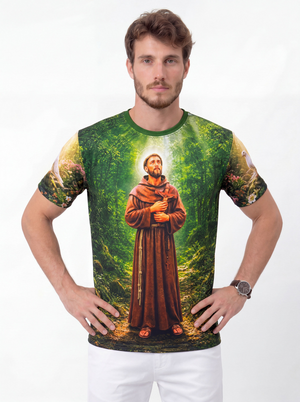 Camiseta São Francisco de Assis - Coleção Sacrossanto | Trajes de Luz
