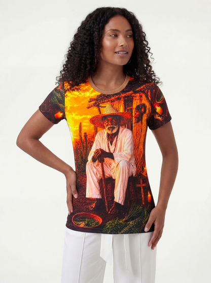 Camiseta Preto Velho Pai Joaquim Entidade Umbanda - Coleção Santas Almas | Trajes de Luz