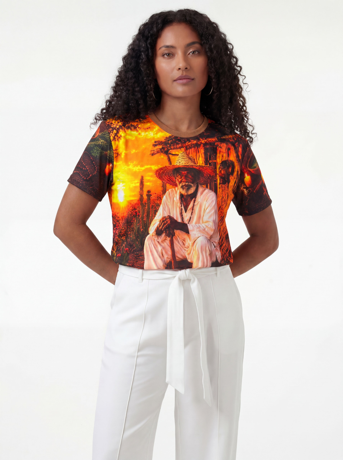 Camiseta Preto Velho Pai Joaquim Entidade Umbanda - Coleção Santas Almas | Trajes de Luz
