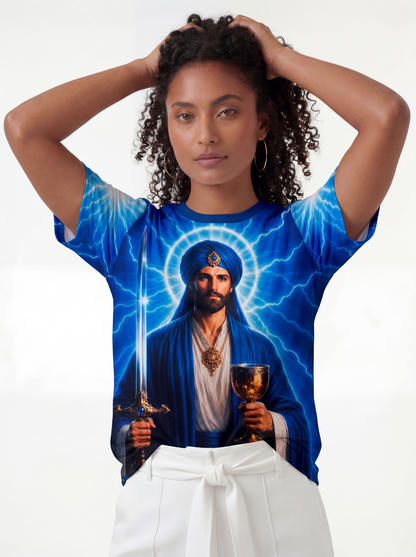 Camiseta El Morya Primeiro Raio Fraternidade Branca - Coleção 7 Raios | Trajes de Luz