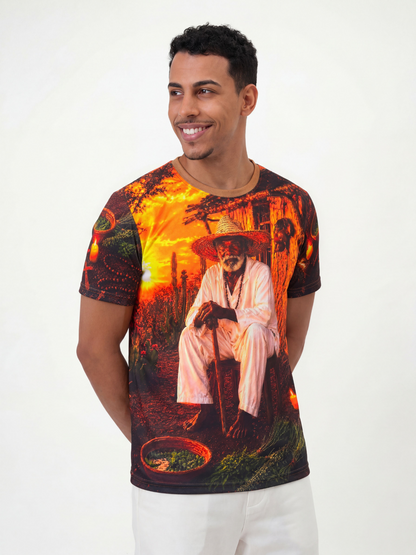 Camiseta Preto Velho Pai Joaquim Entidade Umbanda - Coleção Santas Almas | Trajes de Luz