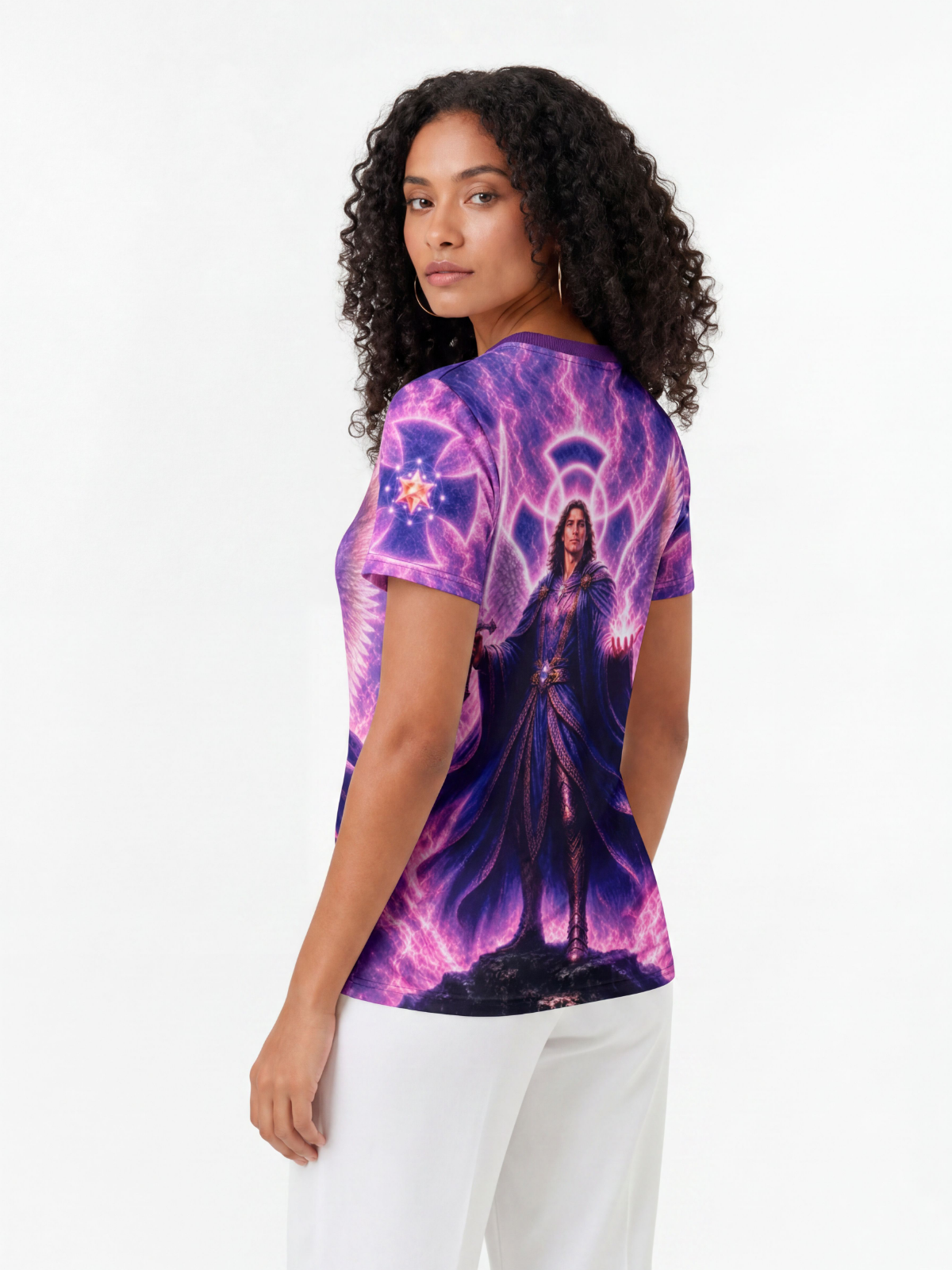 Camiseta Saint Germain Sétimo Raio Fraternidade Branca - Coleção 7 Raios | Trajes de Luz