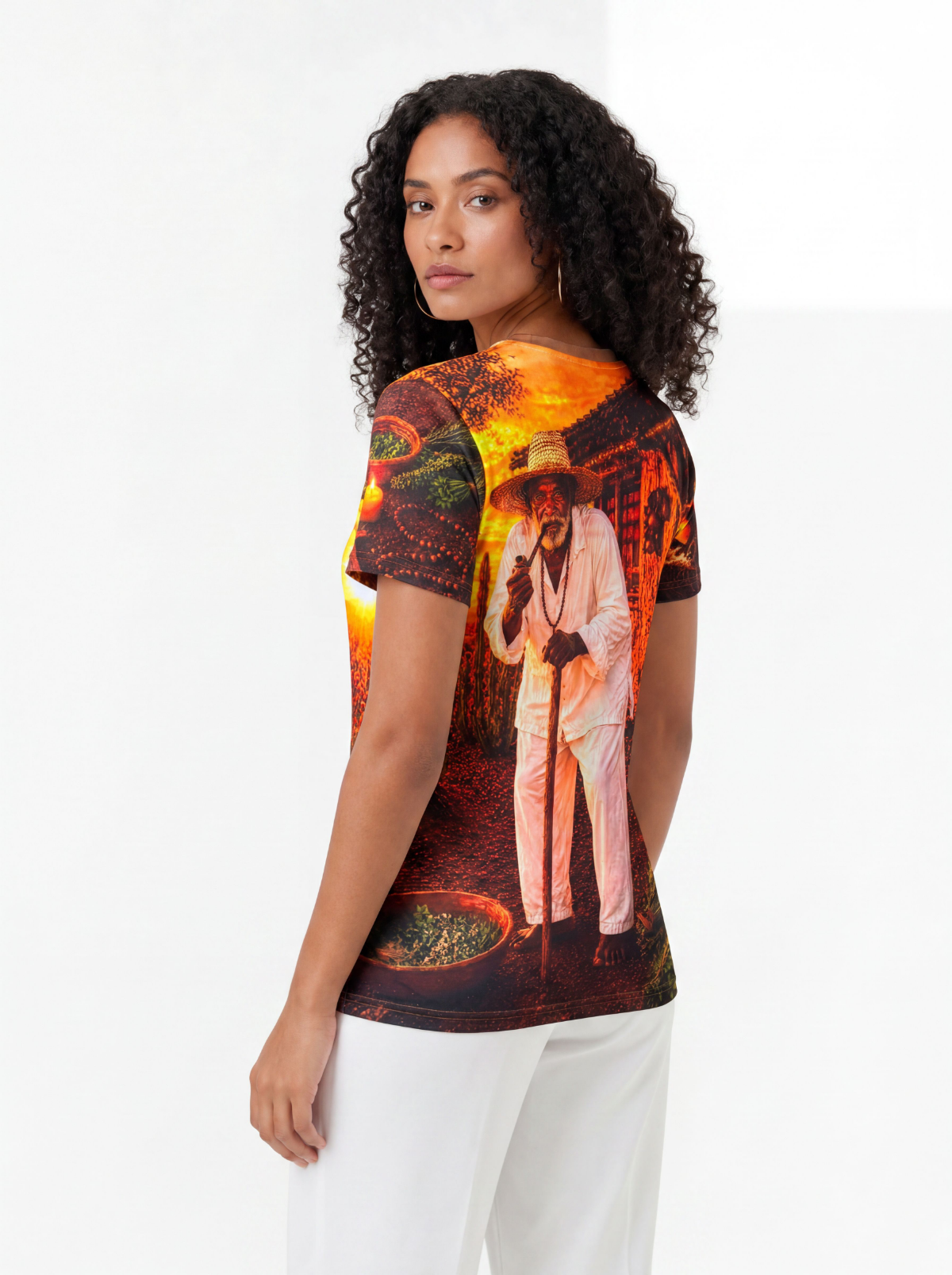 Camiseta Preto Velho Pai Joaquim Entidade Umbanda - Coleção Santas Almas | Trajes de Luz