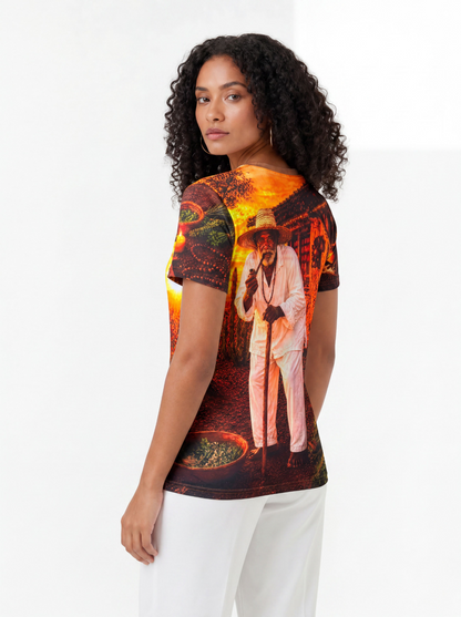 Camiseta Preto Velho Pai Joaquim Entidade Umbanda - Coleção Santas Almas | Trajes de Luz