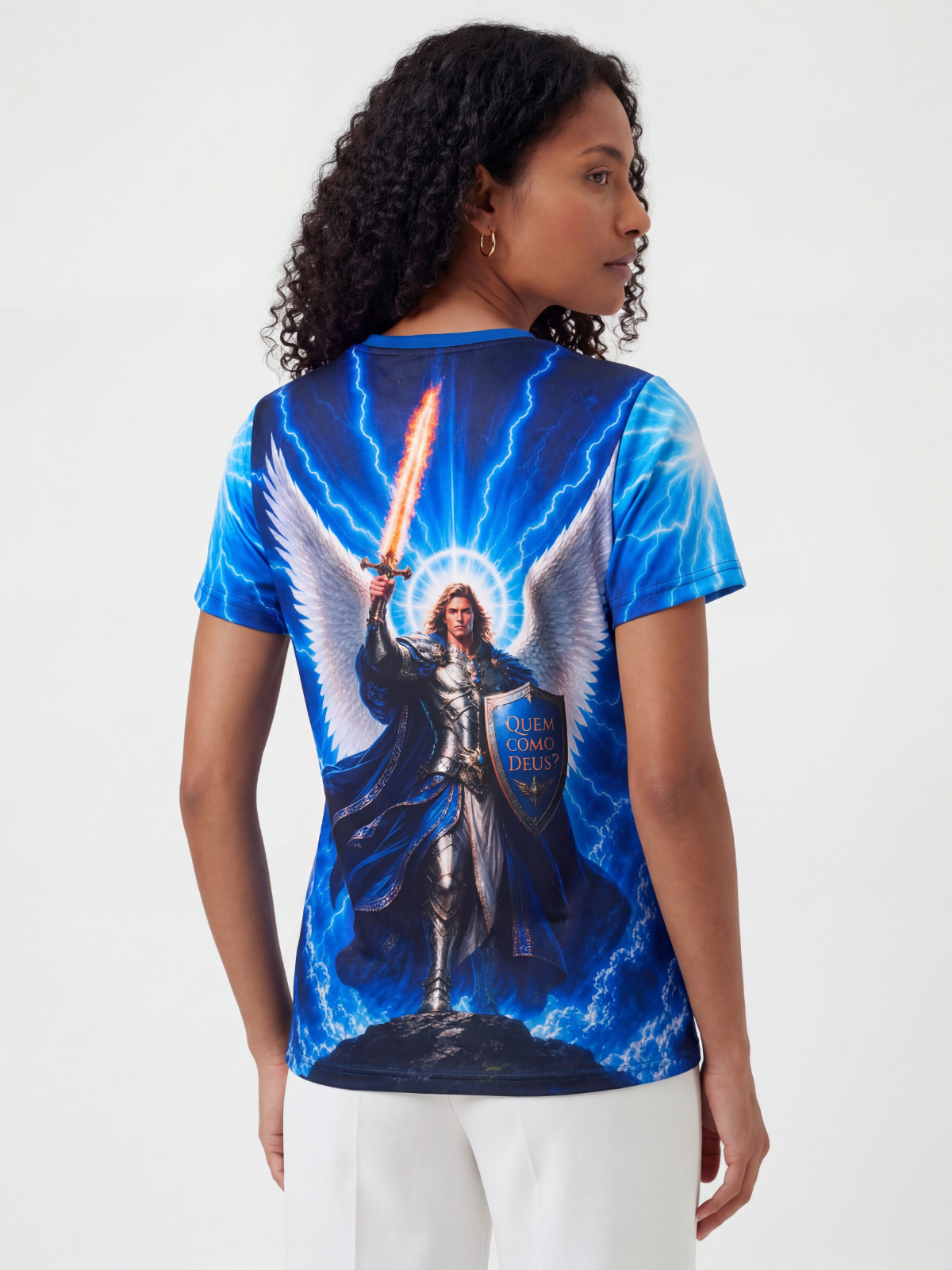 Camiseta El Morya Primeiro Raio Fraternidade Branca - Coleção 7 Raios | Trajes de Luz