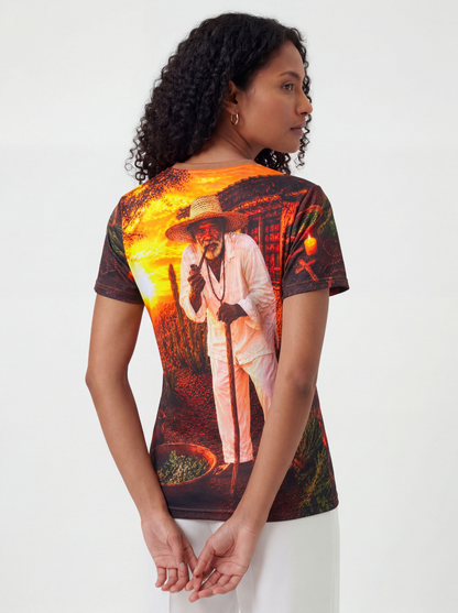 Camiseta Preto Velho Pai Joaquim Entidade Umbanda - Coleção Santas Almas | Trajes de Luz