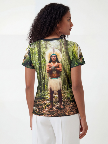 Camiseta Caboclo Pena Branca Entidade Umbanda - Coleção Cidade da Jurema | Trajes de Luz