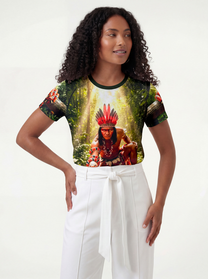 Camiseta Caboclo Cobra Coral Entidade Umbanda - Coleção Cidade da Jurema | Trajes de Luz