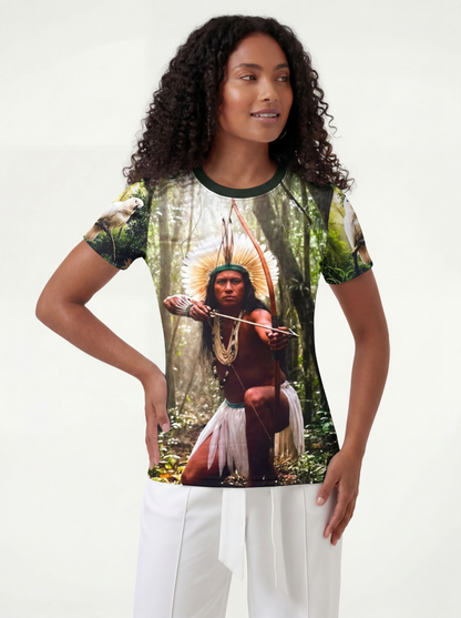 Camiseta Caboclo Pena Branca Entidade Umbanda - Coleção Cidade da Jurema | Trajes de Luz
