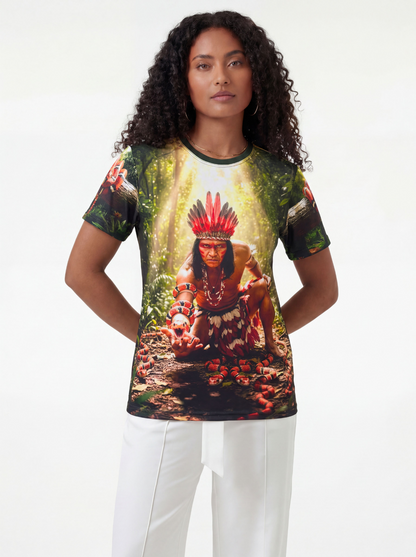 Camiseta Caboclo Cobra Coral Entidade Umbanda - Coleção Cidade da Jurema | Trajes de Luz