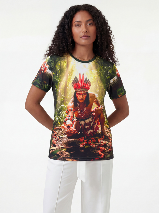 Camiseta Caboclo Cobra Coral Entidade Umbanda - Coleção Cidade da Jurema | Trajes de Luz