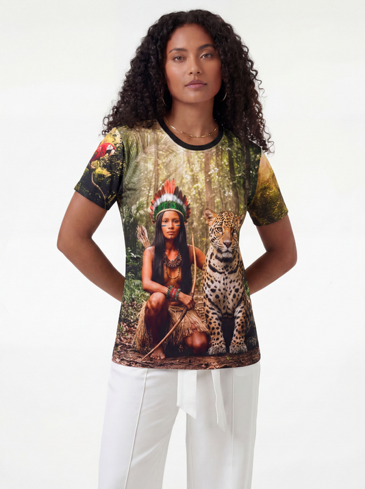 Camiseta Caboclas Entidade Umbanda - Coleção Aruanda | Trajes de Luz