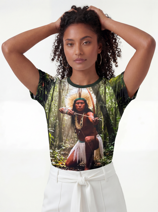 Camiseta Caboclo Pena Branca Entidade Umbanda - Coleção Cidade da Jurema | Trajes de Luz