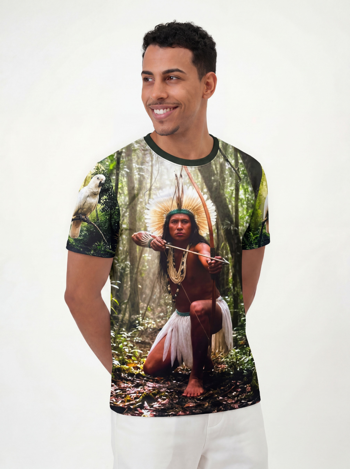 Camiseta Caboclo Pena Branca Entidade Umbanda - Coleção Cidade da Jurema | Trajes de Luz
