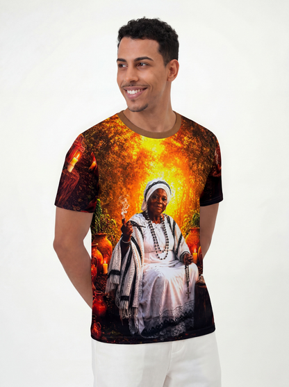 Camiseta Umbanda Preta Velha Maria Conga Entidade Umbanda - Coleção Santas Almas | Trajes de Luz