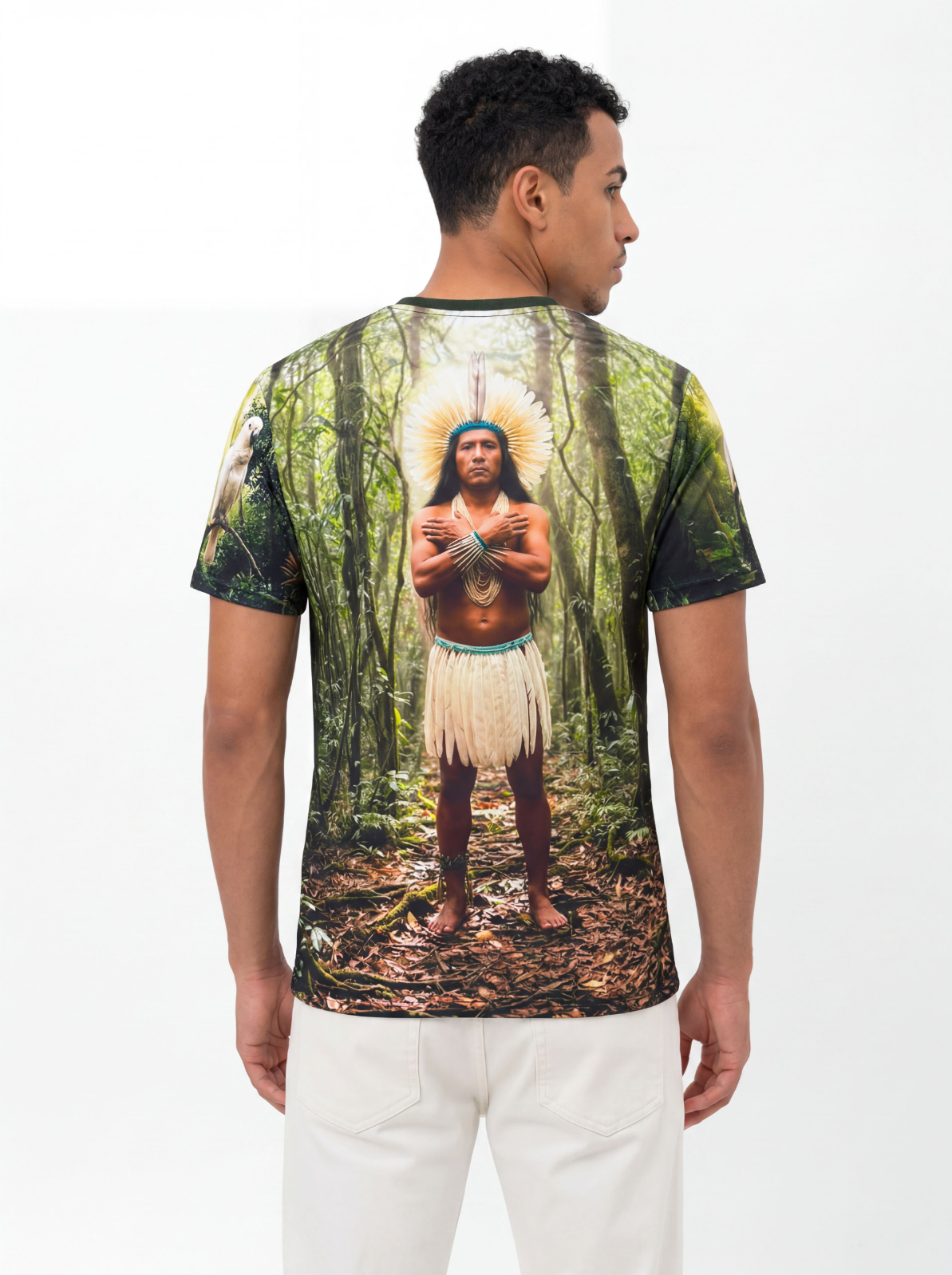 Camiseta Caboclo Pena Branca Entidade Umbanda - Coleção Cidade da Jurema | Trajes de Luz