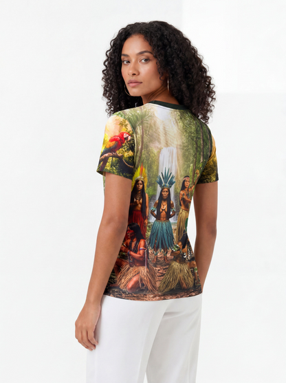 Camiseta Caboclas Entidade Umbanda - Coleção Aruanda | Trajes de Luz