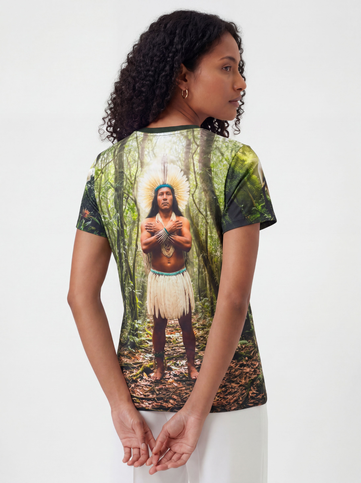 Camiseta Caboclo Pena Branca Entidade Umbanda - Coleção Cidade da Jurema | Trajes de Luz