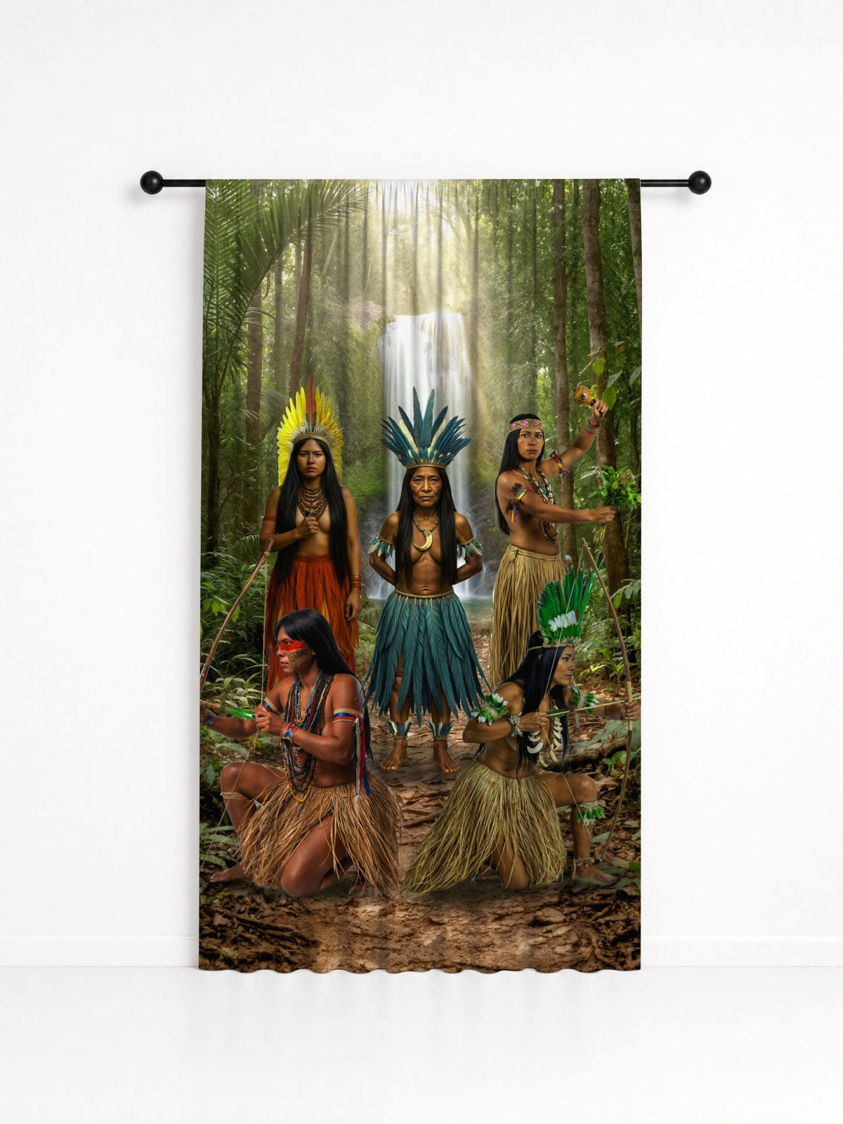 Cortina Decorativa Caboclas Entidade Umbanda - Coleção Aruanda, estampa 2