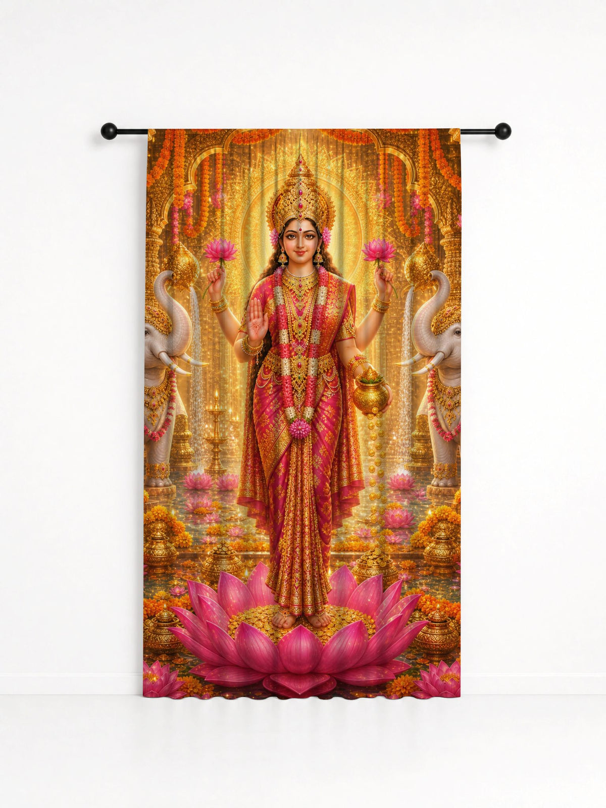 Cortina Decorativa Deusa Lakshmi, estampa 1