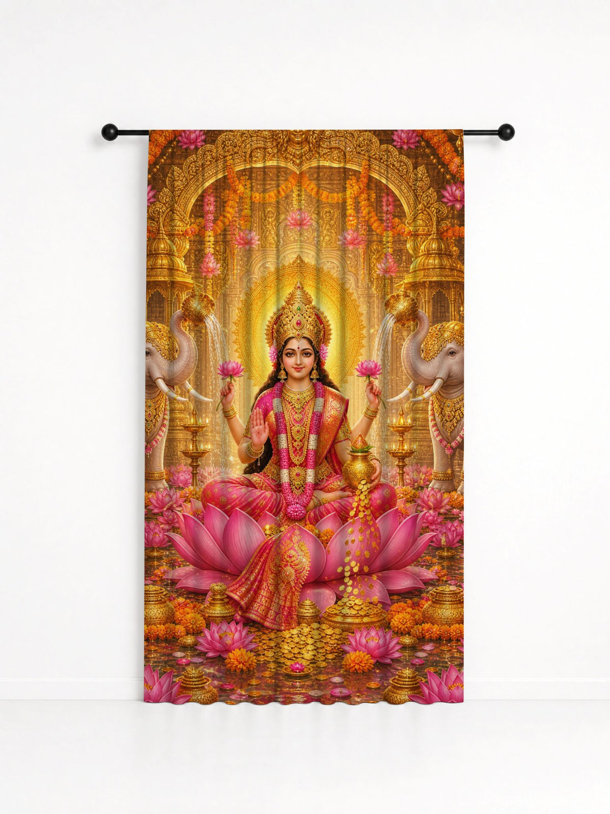 Cortina Decorativa Deusa Lakshmi, estampa 2