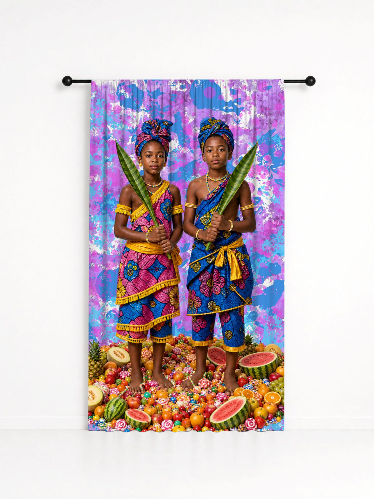 Cortina Decorativa Orixá Ibeji Umbanda e Candomblé - Coleção Orum