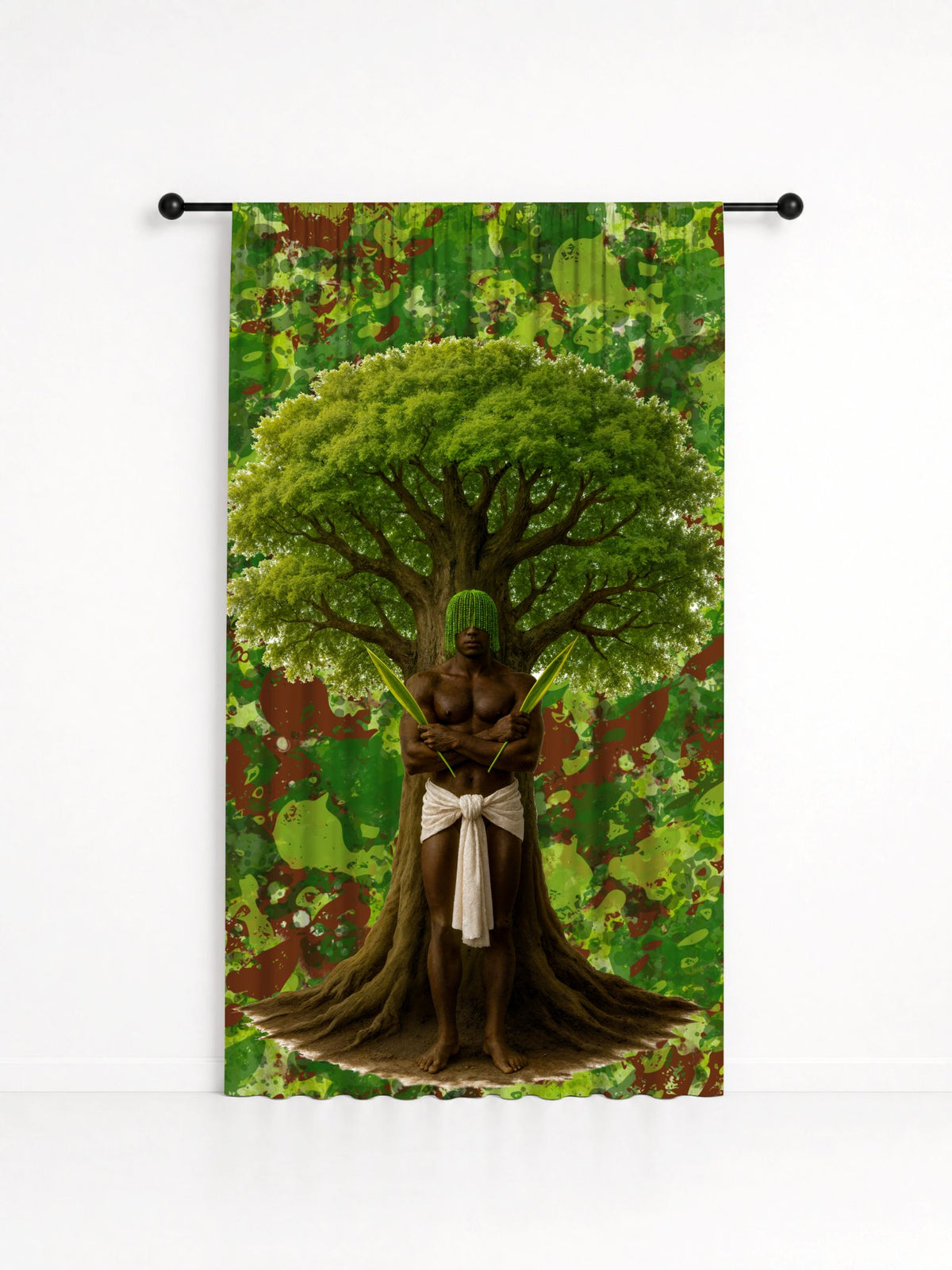Cortina Decorativa Orixá Iroko Umbanda e Candomblé - Coleção Orum