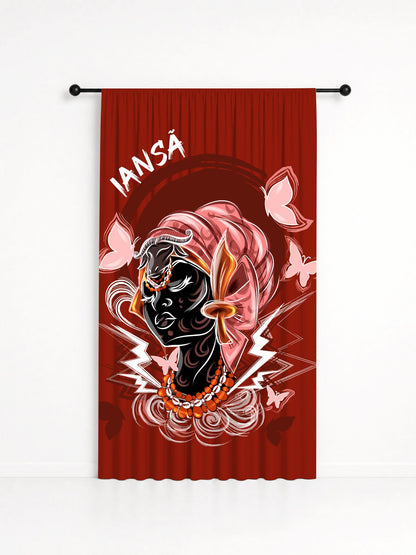 Cortina Decorativa Orixá Iansã Umbanda e Candomblé - Coleção Oríkì's, estampa 2