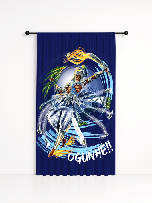 Cortina Decorativa Orixá Ogum Umbanda e Candomblé - Coleção Oríkì's, estampa 1