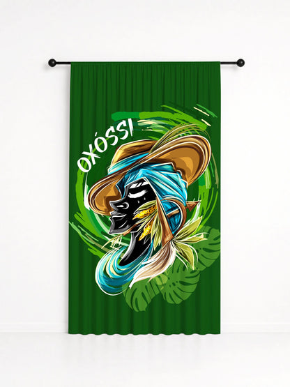 Cortina Decorativa Orixá Oxóssi Umbanda e Candomblé - Coleção Oríkì's, estampa 2