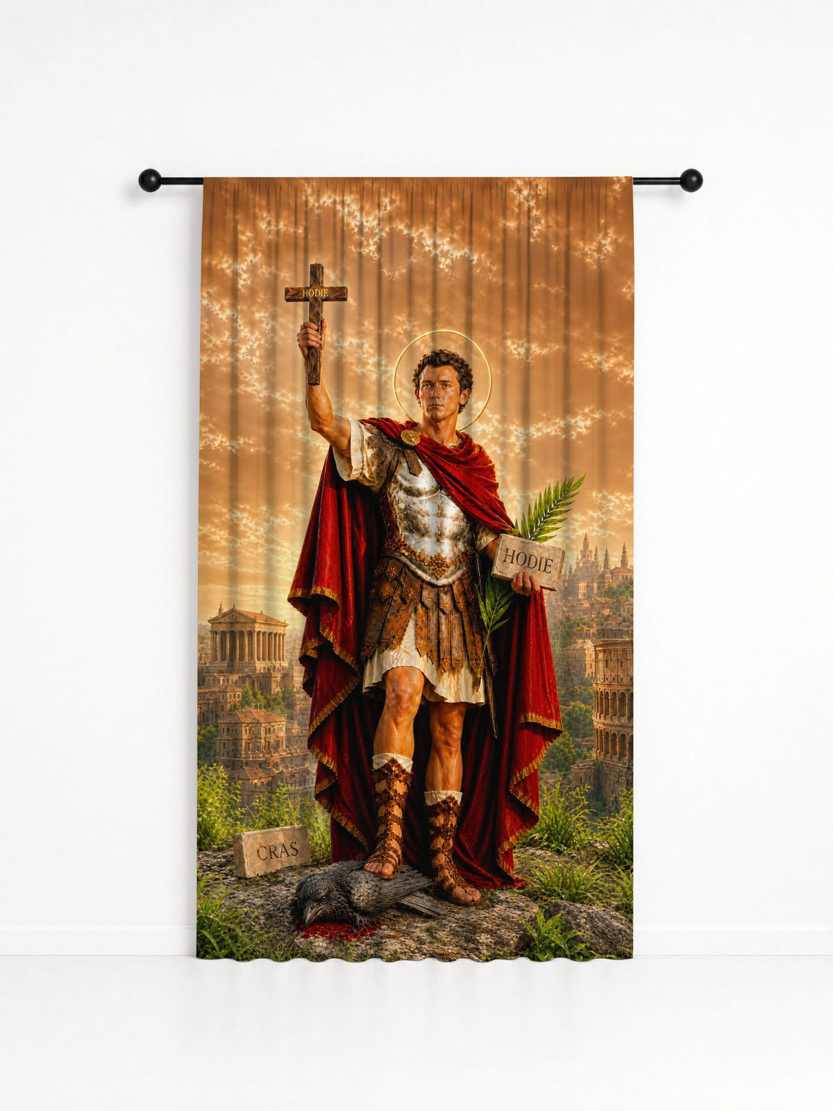 Cortina Decorativa Santo Expedito - Coleção Sacrossanto, estampa 2