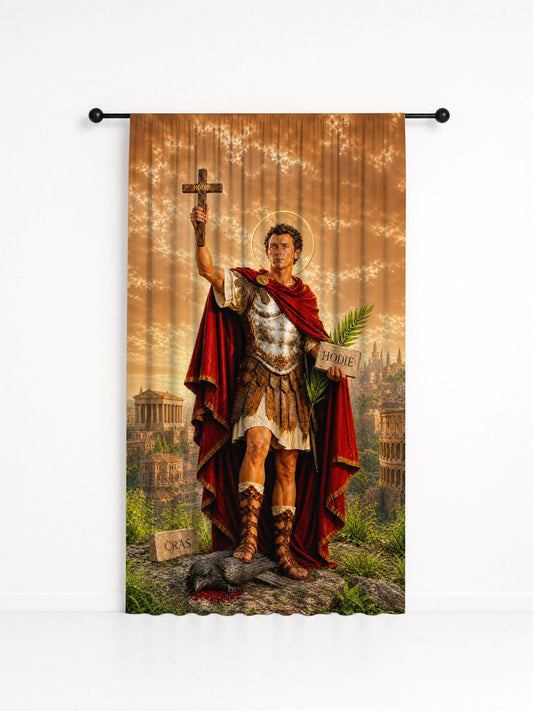 Cortina Decorativa Santo Expedito - Coleção Sacrossanto, estampa 2