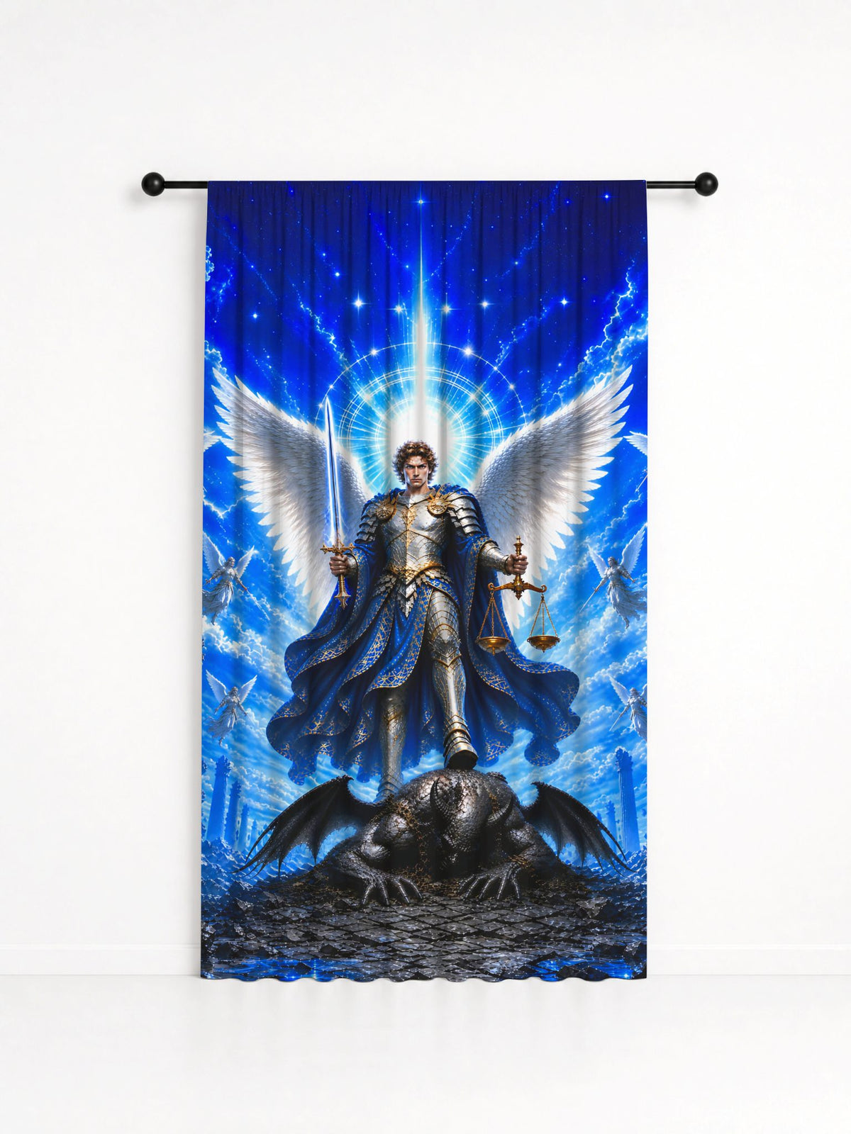 Cortina Decorativa São Miguel - Coleção Sacrossanto, estampa 1