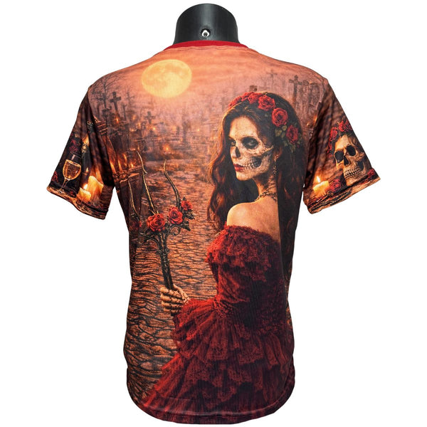 Camiseta Pomba Gira Rosa Caveira Entidade Umbanda - Coleção Guardiões | Trajes de Luz
