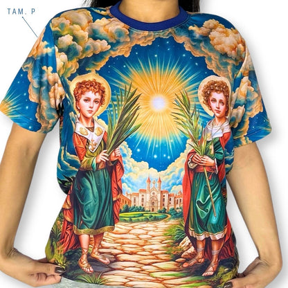Camiseta São Cosme e São Damião - Coleção Sacrossanto | Trajes de Luz