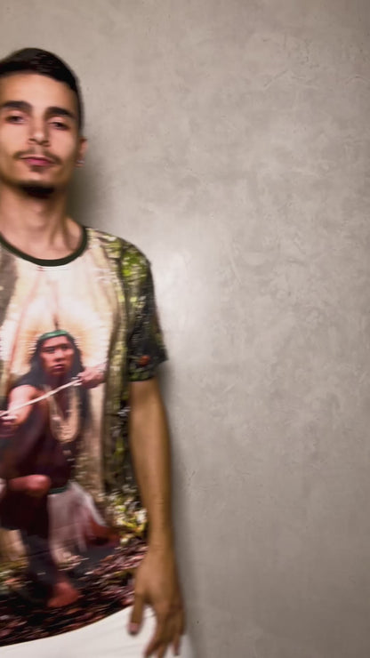 Camiseta Caboclo Pena Branca Entidade Umbanda - Coleção Cidade da Jurema | Trajes de Luz